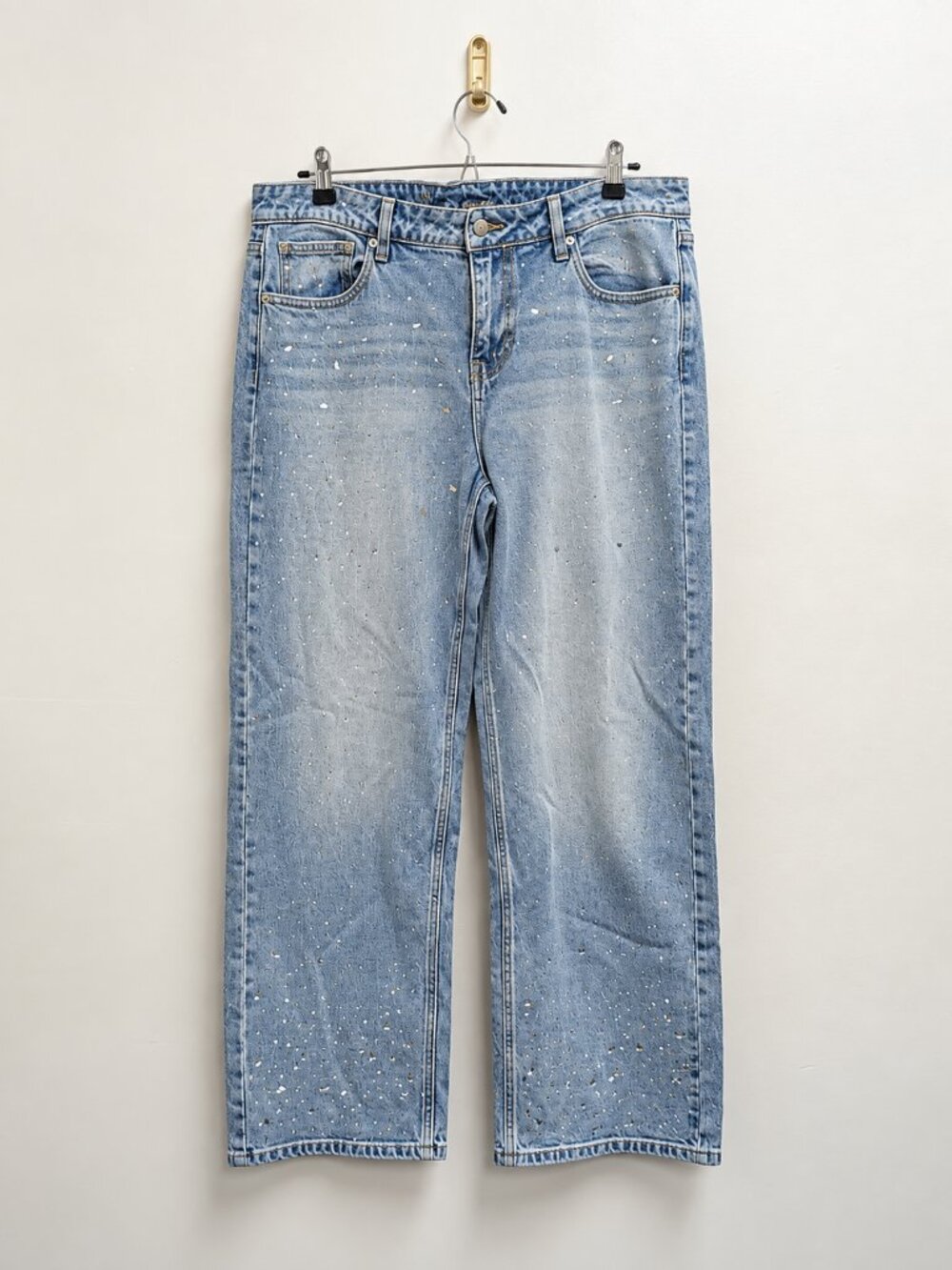 No Boundaries Rhinestone Wide-Leg Jeans